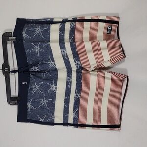 NWT Salt Life Navy Salty Honor Mens SLX-QD Vapor Stretch Swim Trunks Size 42 USA